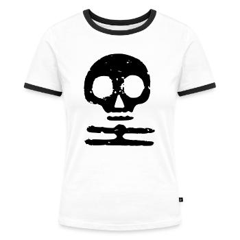 Mort blanche Finlande - T-shirt contrasté Femme - blanc/noir - Devant - Selfina (174cm)