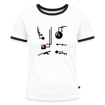 mrmrrs #25 - Frauen Kontrast-T-Shirt - Weiß/Schwarz - Vorne - Selfina (174cm)