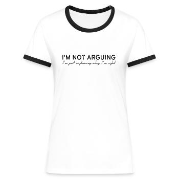 Je ne discute pas - T-shirt contrasté Femme - blanc/noir - Devant - Selfina (174cm)