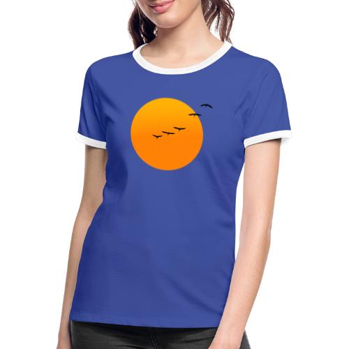 soleil oiseaux - T-shirt contrasté Femme