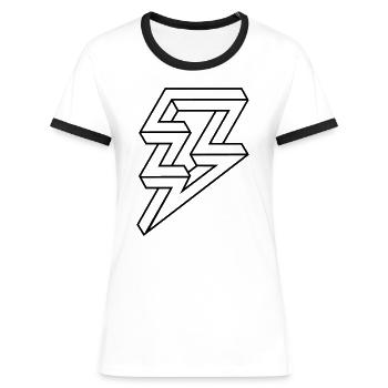 Hipster Illusion Lighning Bolt Blitz - Frauen Kontrast-T-Shirt - Weiß/Schwarz - Vorne - Selfina (174cm)
