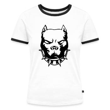 dog_01 - Frauen Kontrast-T-Shirt - Weiß/Schwarz - Vorne - Selfina (174cm)