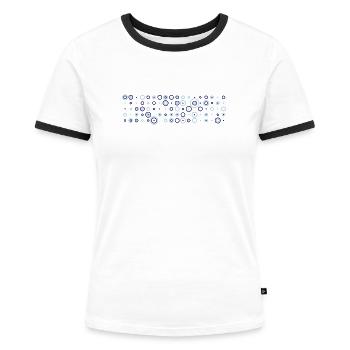 Kreise und Punkte Raster 18 x 5 3colors - Frauen Kontrast-T-Shirt - Weiß/Schwarz - Vorne - Selfina (174cm)