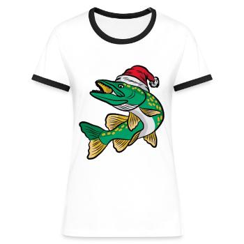 Hecht Ruprecht - Frauen Kontrast-T-Shirt - Weiß/Schwarz - Vorne - Selfina (174cm)