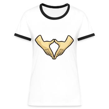 VAGITARIAN versauter Humor lustiger Spruch Vagina - Frauen Kontrast-T-Shirt - Weiß/Schwarz - Vorne - Selfina (174cm)