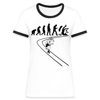 Inline-Skating Inline-Skater Inline-skates - Frauen Kontrast-T-Shirt - Weiß/Schwarz - Vorne - Selfina (174cm)