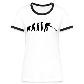 Pétanque Boccia Boules de pétanque - T-shirt contrasté Femme - blanc/noir - Devant - Selfina (174cm)