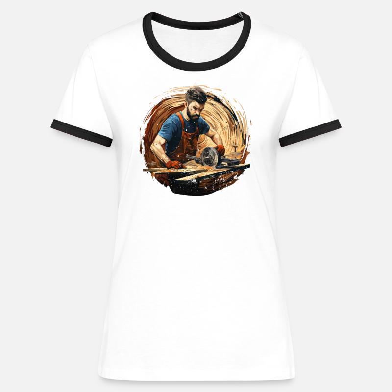 Craftsman carpenter woodwork carpenter - Women's Ringer T-Shirt - white/black