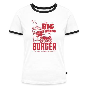 Großes Kahuna Hemd - Frauen Kontrast-T-Shirt - Weiß/Schwarz - Vorne - Selfina (174cm)
