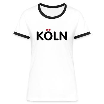 Cologne em Hätze - Women's Ringer T-Shirt - white/black - Front - Selfina (174cm)