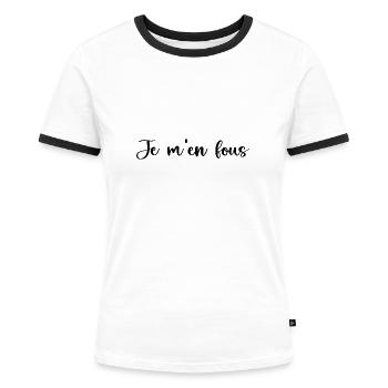 J'men fou - T-shirt contrasté Femme - blanc/noir - Devant - Selfina (174cm)