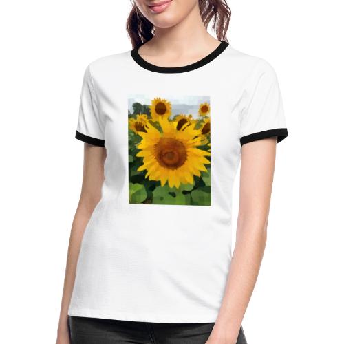 Sonnenblume - Frauen Kontrast-T-Shirt