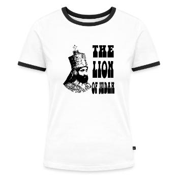 Reggae eu - Women's Ringer T-Shirt - white/black - Front - Selfina (174cm)
