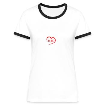 Wortnetz Ruhr Ruhrgebiet - Frauen Kontrast-T-Shirt - Weiß/Schwarz - Vorne - Selfina (174cm)