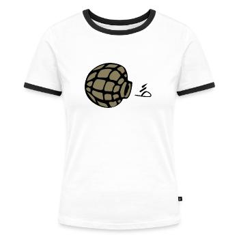 Granate - Boom Lenas Shirt - Frauen Kontrast-T-Shirt - Weiß/Schwarz - Vorne - Selfina (174cm)