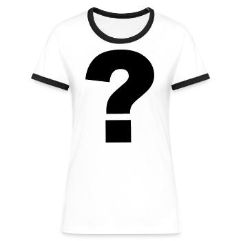 Question mark - Women's Ringer T-Shirt - white/black - Front - Selfina (174cm)