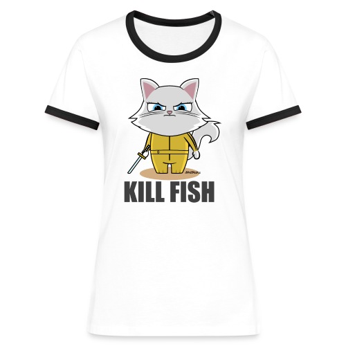 Kill Bill gato humor - Camiseta contraste mujer