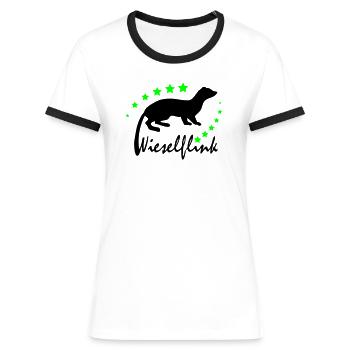 Wieselflink - Frauen Kontrast-T-Shirt - Weiß/Schwarz - Vorne - Selfina (174cm)