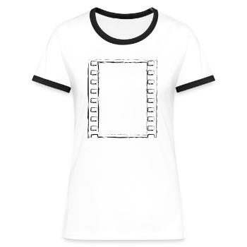Bildband Rahmen - Frauen Kontrast-T-Shirt - Weiß/Schwarz - Vorne - Selfina (174cm)