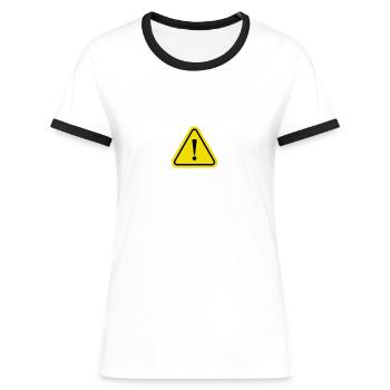 Lesen gefährdet Ihre Dummheit Spruch - Frauen Kontrast-T-Shirt - Weiß/Schwarz - Vorne - Selfina (174cm)