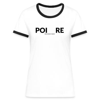 Couper la Poire en Deux - T-shirt contrasté Femme - blanc/noir - Devant - Selfina (174cm)