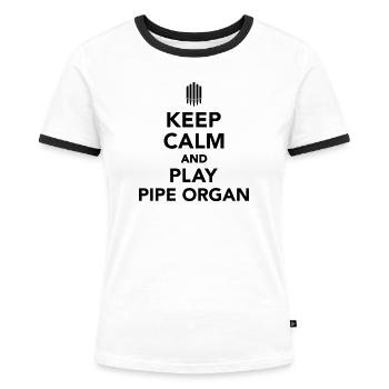 Organ - Women's Ringer T-Shirt - white/black - Front - Selfina (174cm)