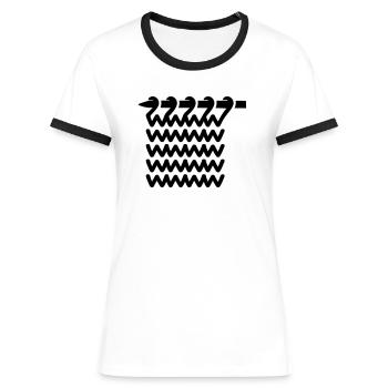 tricot - T-shirt contrasté Femme - blanc/noir - Devant - Selfina (174cm)