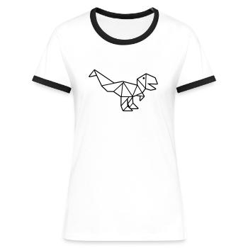Origami - T-shirt contrasté Femme - blanc/noir - Devant - Selfina (174cm)