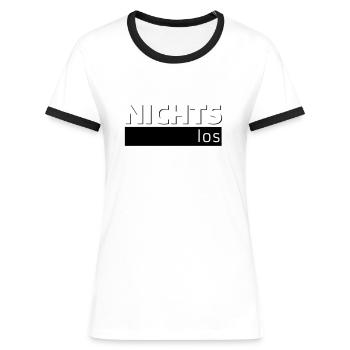 NICHTS los - Frauen Kontrast-T-Shirt - Weiß/Schwarz - Vorne - Selfina (174cm)