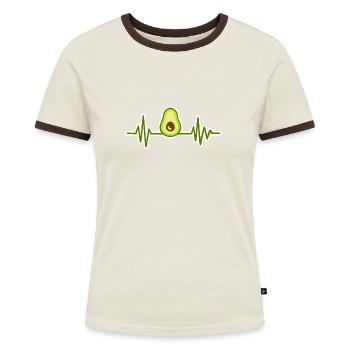 avocado - Women's Ringer T-Shirt - blue/white - Front