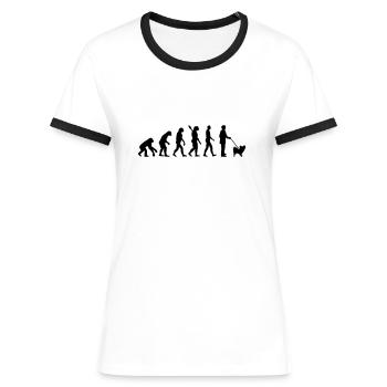 Papillon - Frauen Kontrast-T-Shirt - Weiß/Schwarz - Vorne - Selfina (174cm)