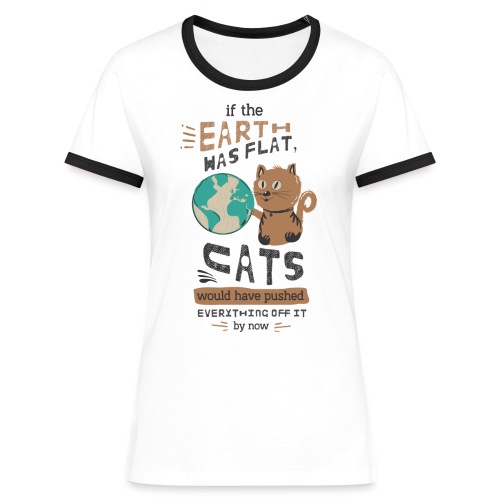 IF THE EARTH WAS FLAT - Kontrast-T-skjorte for kvinner