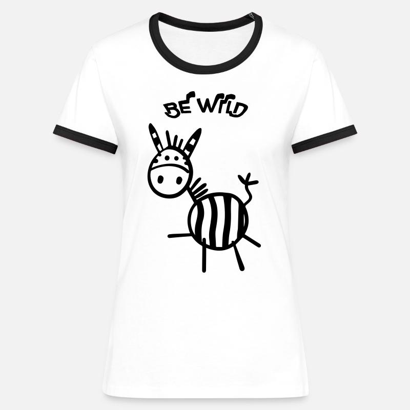Be Wild Zebra - Women's Ringer T-Shirt - white/black