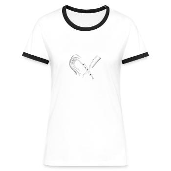 Legal Guardian BDSM Bondage SM T-Shirt - Women's Ringer T-Shirt - white/black - Front - Selfina (174cm)