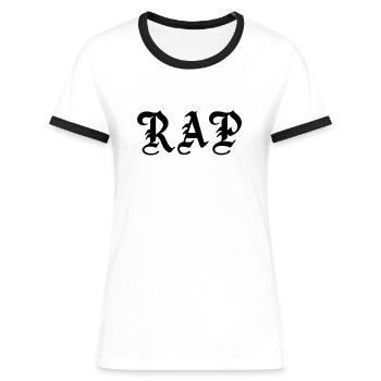RAP - Frauen Kontrast-T-Shirt - Weiß/Schwarz - Vorne - Selfina (174cm)