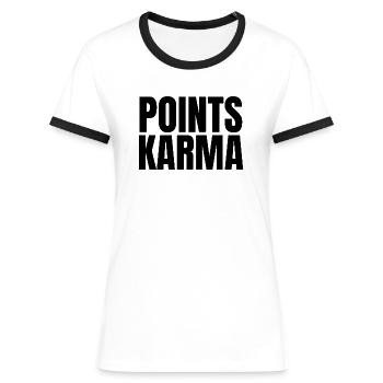 Points Karma - T-shirt contrasté Femme - blanc/noir - Devant - Selfina (174cm)