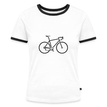 Vélo de route noir - T-shirt contrasté Femme - blanc/noir - Devant - Selfina (174cm)