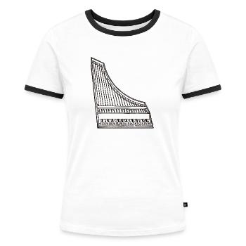 Clavier de Zarlino - T-shirt contrasté Femme - blanc/noir - Devant - Selfina (174cm)