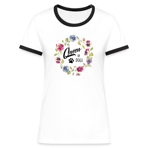 Vorschau: queen of dogs - Frauen Kontrast-T-Shirt