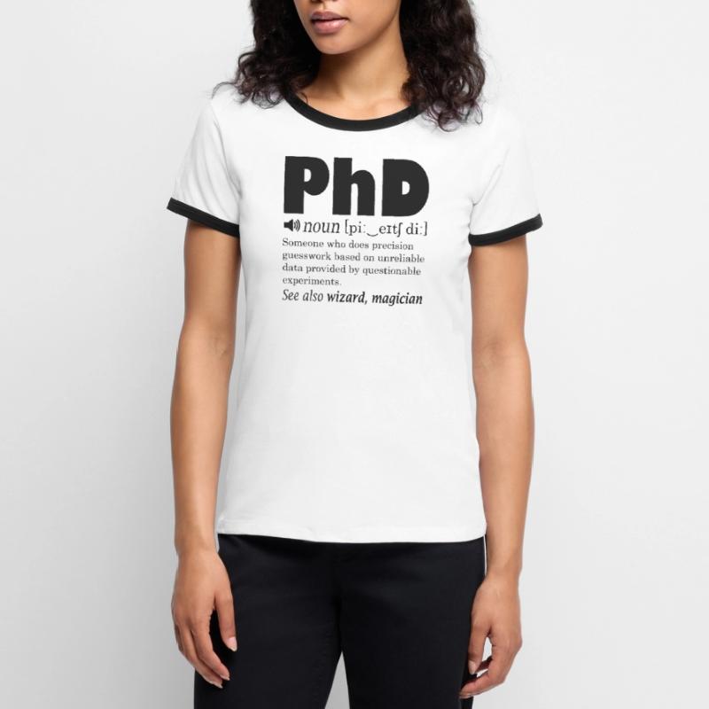 PhD Frauen Kontrast-T-Shirt