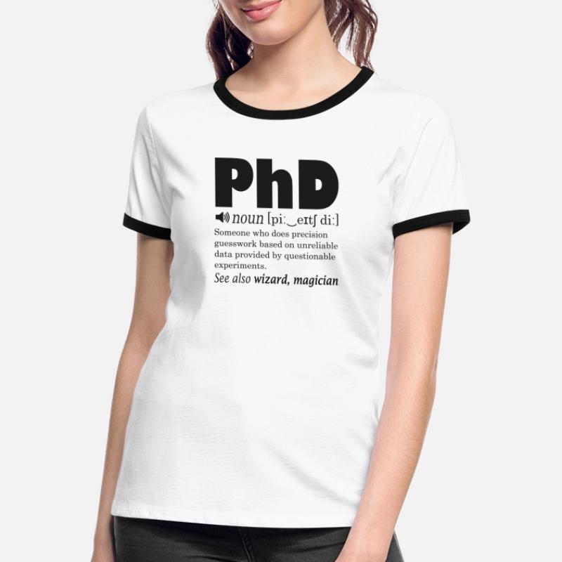 PhD Frauen Kontrast-T-Shirt