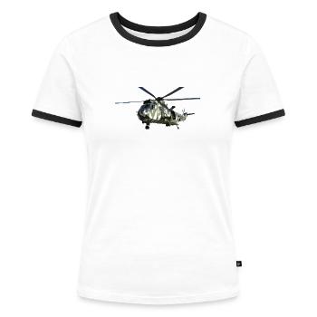 Stolze Helikoptermama - Frauen Kontrast-T-Shirt - Weiß/Schwarz - Vorne - Selfina (174cm)