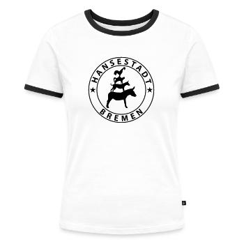 Bremen - Frauen Kontrast-T-Shirt - Weiß/Schwarz - Vorne - Selfina (174cm)