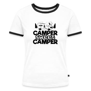 Camper sweet camper - T-shirt contrasté Femme - blanc/noir - Devant - Selfina (174cm)