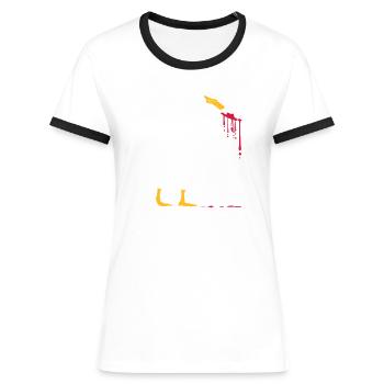 Blutiges Messer Gänse - Frauen Kontrast-T-Shirt - Weiß/Schwarz - Vorne - Selfina (174cm)