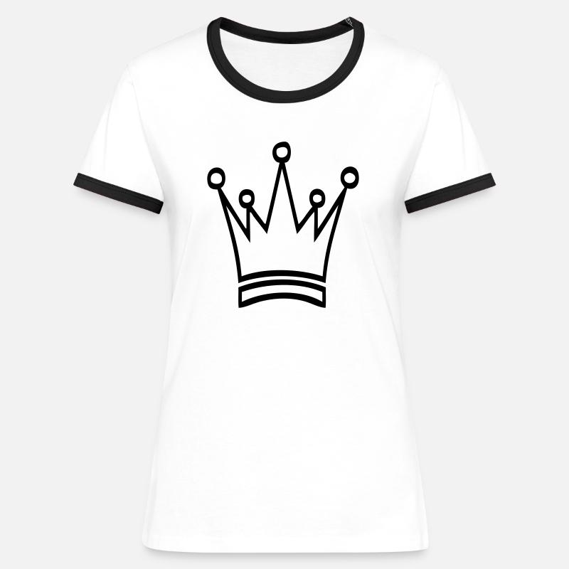 crown - Women's Ringer T-Shirt - white/black