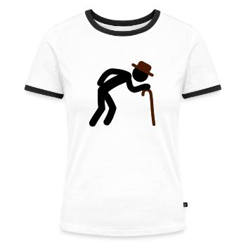 Old Man - Frauen Kontrast-T-Shirt - Weiß/Schwarz - Vorne - Selfina (174cm)