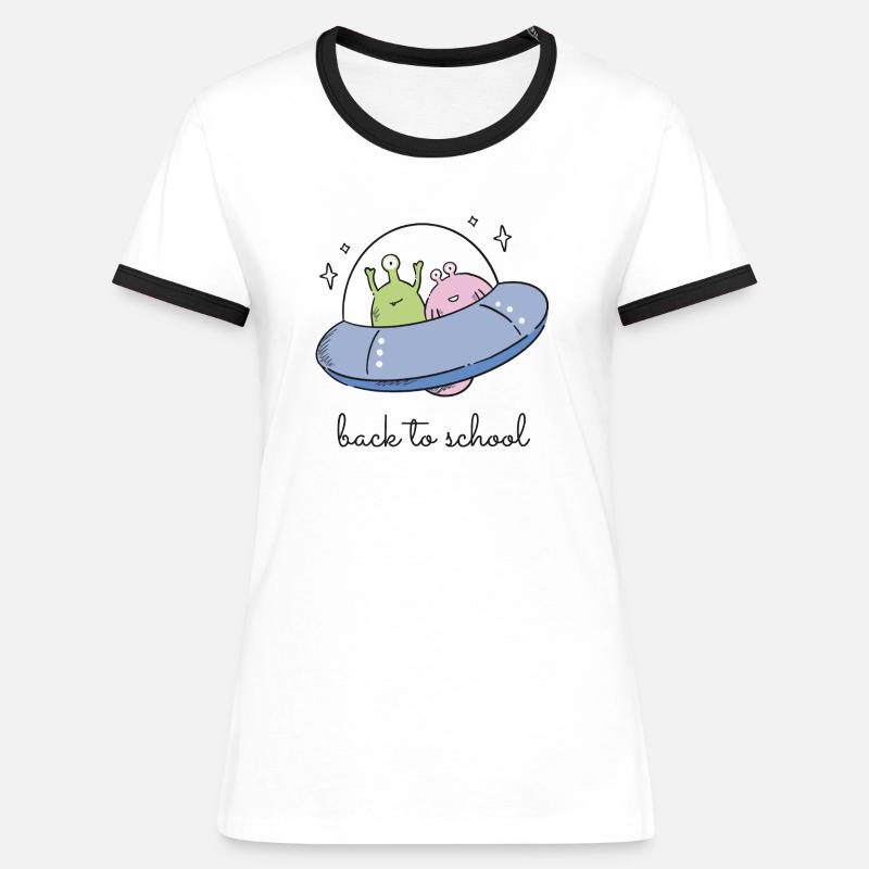 Camicia Space School, regali Back To School - Maglietta Contrast da donna - bianco/nero