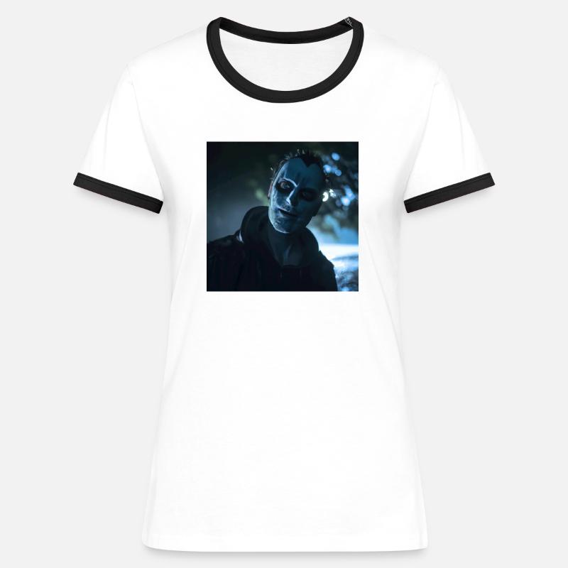Psico de terror creativo y eficiente - Camiseta contraste mujer - blanca/negro