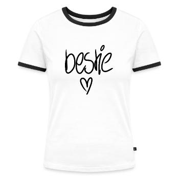 Bestie - Frauen Kontrast-T-Shirt - Weiß/Schwarz - Vorne - Selfina (174cm)